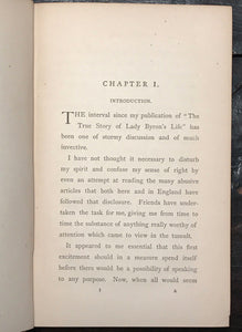 HARRIET BEECHER STOWE, LADY BYRON VINDICATED: The Byron Controversy 1st/1st 1870