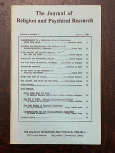 JOURNAL OF RELIGION AND PSYCHICAL RESEARCH - 1981 - MIRACLES HEALING AFTERLIFE