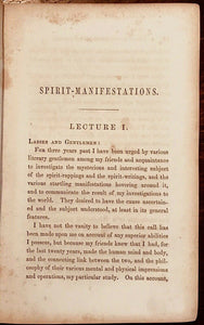 SPIRIT MANIFESTATIONS - Dods, 1st 1854 GHOSTS APPARITIONS, w/EDITOR/AUTHOR NOTES