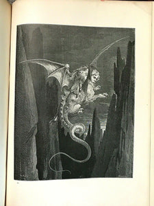 1880s DANTE'S INFERNO, Gustave Dore HELL SATAN DEVIL DAMNED - Large FOLIO 13.5"