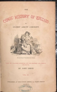 COMIC HISTORY OF ENGLAND, Gilbert A'Beckett 1st/1st 1847, 2 Vols, 120 ENGRAVINGS