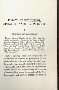 ESSAYS IN OCCULTISM, SPIRITISM & DEMONOLOGY - 1st, 1919 - GHOSTS DEMONS SPIRITS