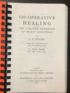 CO-OPERATIVE HEALING - Eeman, 1987 HEALTH THERAPEUTIC CONSCIOUS THOUGHT TELEPATH