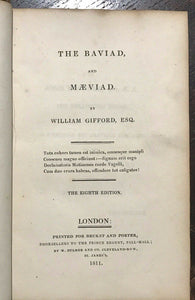 1811 THE BAVIAD, AND MAEVIAD - Gifford - LITERARY CRITICISM POETRY THEATRE DRAMA