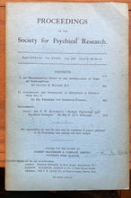 1922-1923 SOCIETY FOR PSYCHICAL RESEARCH - GHOSTS WARTIME AUTOMATIC WRITING