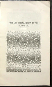 CIVIL AND MEDICAL LIBERTY IN THE HEALING ART - 1st, 1880 - SPIRITS MEDIUMS CURES