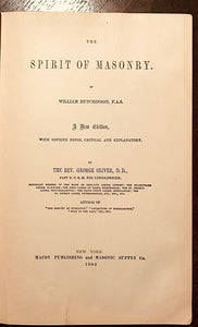 THE SPIRIT OF MASONRY - Hutchinson, 1903 - FREEMASONRY SACRED GEOMETRY RITES