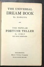 UNIVERSAL DREAM BOOK / FORTUNE TELLER - Zadkiel / Sibly, 1920s OCCULT DIVINATION