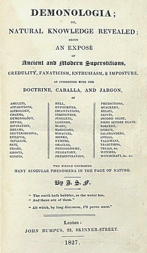 DEMONOLOGIA - 1st 1827 - WITCHCRAFT SORCERY SATAN DEMONS TALISMANS DEMONOLOGY