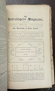ASTROLOGER'S MAGAZINE - Vol. 4, 1893-94 ALAN LEO, Entire FIRST ISSUE of Journals