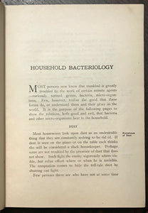 HOUSEHOLD BACTERIOLOGY - Elliott, 1918 GERMS BACTERIA MOLDS DISEASE PREVENTION