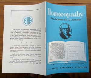 HOMOEOPATHY: BRITISH HOMOEOPATHIC ASSN - ALTERNATIVE NATURAL MEDICINE, May 1959