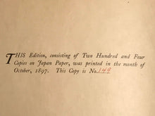 OLE CREOLE DAYS, G.W. CABLE Limited Edition 149 of 204 Copies, 1897 Japan Vellum