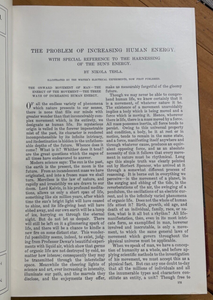 1st Appearance PROBLEM OF INCREASING HUMAN ENERGY by N. TESLA - Century Mag 1900