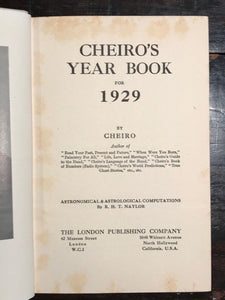 CHEIRO'S YEAR BOOK 1929 - CHEIRO 1st/1st - ASTROLOGY, NUMEROLOGY, DIVINATION