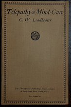 TELEPATHY & MIND-CURE - Leadbeater, 1926 - THEOSOPHY OCCULT MENTAL SPIRIT