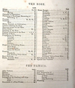 1857 - THE AMERICAN ROSE CULTURIST - SAXTON'S COTTAGE & FARM LIBRARY - FLOWERS