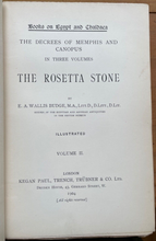 BOOKS ON EGYPT AND CHALDAEA: THE ROSETTA STONE - Budge, 1st 1904 - ANCIENT EGYPT