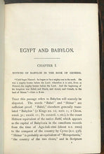 EGYPT AND BABYLON in SACRED PROFANE SOURCES - Rawlinson, 1st 1885 BIBLE HISTORY