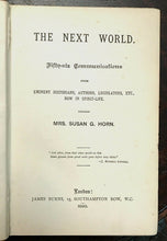 NEXT WORLD COMMUNICATIONS - 1st, 1890 - SPIRITS AFTERLIFE GHOSTS SPIRIT WORLD