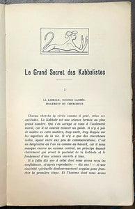 GRAND SECRET DES KABBALISTES - Wirth & Heil, 1929 - MAGICK KABBALAH FREEMASONRY