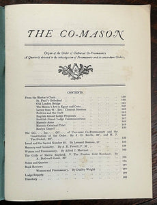 THE CO=MASON Journal - 1st, Oct 1922 - MEN WOMEN FREEMASONRY MASONIC MYSTERIES