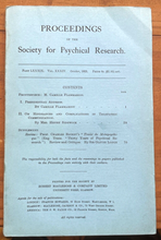 1923-1924 SOCIETY FOR PSYCHICAL RESEARCH - OCCULT TELEPATHY TRANCE PSYCHIC