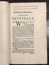 1708 - A COMPANION FOR THE FESTIVALS AND FASTS OF THE CHURCH OF ENGLAND