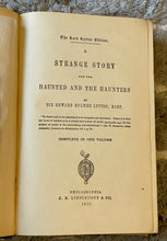 STRANGE STORY, HAUNTED AND HAUNTERS - Lytton, 1879 - GHOSTS SUPERNATURAL GOTHIC