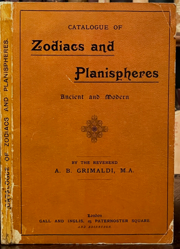 ZODIACS & PLANISPHERES - Grimaldi,  1905 - ASTROLOGY DIVINATION + SIGNED LETTER