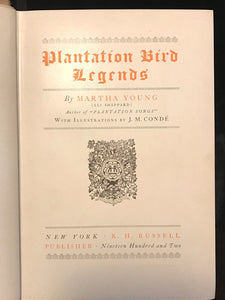 PLANTATION BIRD LEGENDS, M. Young, 1st/1st, Ill. JM Conde 1902 African American