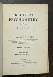 PRACTICAL PSYCHOMETRY - 1913 SPIRITS, CLAIRVOYANCE, AURAS, MAGNETISM, TELEPATHY