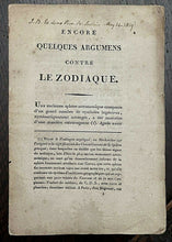 ARGUMENTS AGAINST THE ZODIAC - 1st 1819 - TRUE ORIGINS OF ZODIAC, ASTRONOMY