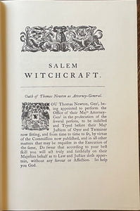 RECORDS OF SALEM WITCHCRAFT - Woodward, 1971 - WITCHES PERSECUTION WITCH TRIALS
