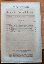1921-1922 SOCIETY FOR PSYCHICAL RESEARCH - OCCULT MEDIUMS PSYCHIC SPIRITS SEANCE