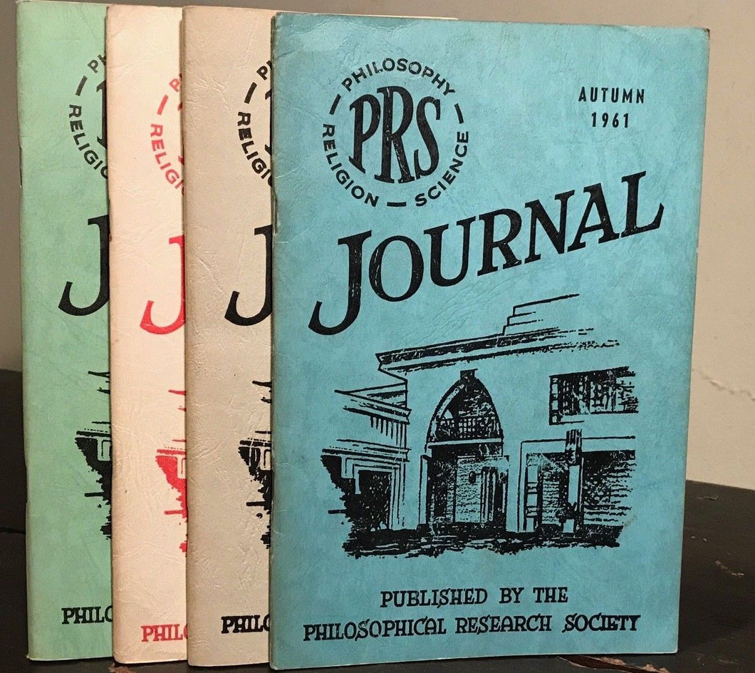 MANLY P. HALL, PHILOSOPHICAL RESEARCH SOCIETY JOURNAL - Full Year, 4 Issues 1961