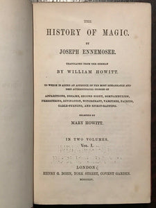 ENNEMOSER'S HISTORY OF MAGIC - Complete 2 Vols - 1st Ed, 1854 - MAGICK OCCULT