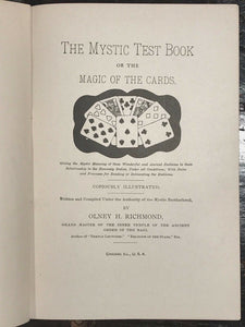 THE MYSTIC TEST BOOK OR THE MAGIC OF THE CARDS - RICHMOND - 1919 RARE OCCULT