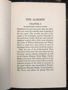 1920 - THE ALMOSTS: A STUDY OF THE FEEBLE-MINDED - MACMURCHY, 1st - Psychology