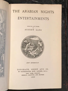 ARABIAN NIGHTS ENTERTAINMENTS - Lang, Ford Illustrations - New Impression, 1923