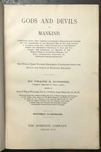 GODS AND DEVILS OF MANKIND - 1st, 1897 RARE SALESMAN DUMMY COPY - PAGAN SPIRITS