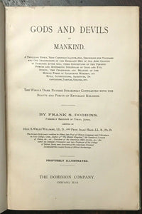 GODS AND DEVILS OF MANKIND - 1st, 1897 RARE SALESMAN DUMMY COPY - PAGAN SPIRITS