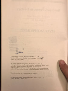 RIVER MORPHOLOGY Stanley Schumm 1st/1st 1972 Ex Library of Congress, Illustrated
