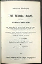 THE SPIRITS' BOOK - Allan Kardec, 1st 1972 SPIRITUALISM SPIRITS IMMORTALITY SOUL