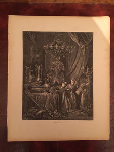 GUSTAVE DORE — RARE, Original FAIRY TALES RETOLD BY PERRAULT Wood Engraving 1870