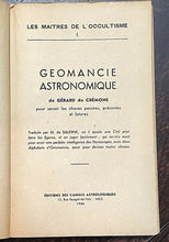 GEOMANCIE ASTRONOMIQUE - 1946 DIVINATION GEOMANCY ASTRONOMY ZODIAC