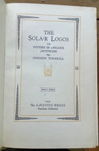 SOLAR LOGOS: STUDIES IN ARCANE MYSTICISM - Turnbull, 1st 1923 MAGIC SPIRIT SOUL