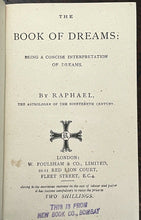 THE BOOK OF DREAMS - Raphael, 1886 - DIVINATION PROPHECY ZODIAC SOUL MESSAGES