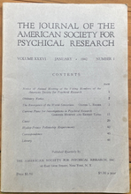 1942 JOURNAL OF AMERICAN SOCIETY FOR PSYCHICAL RESEARCH ASPR - SCIENCE PSYCHISM