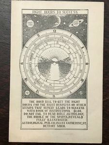 RIGHT HOURS TO SUCCESS - Stowe, 1st 1907 - ZODIAC ASTROLOGY DIVINATION PROPHECY